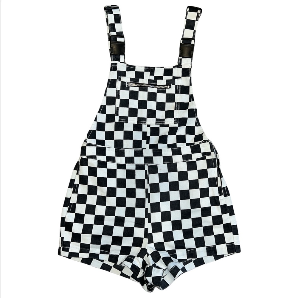 🕷 checkered overall shorts